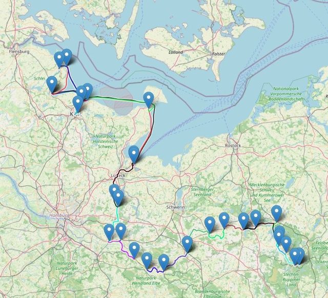 Karte unserer Reiseroute von 2024